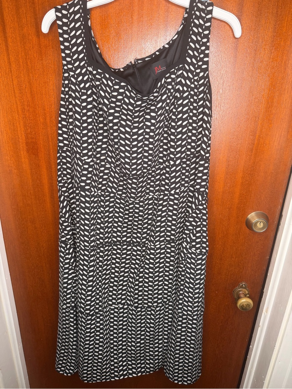 Black and White Sleeveless Patterned Women's Dress